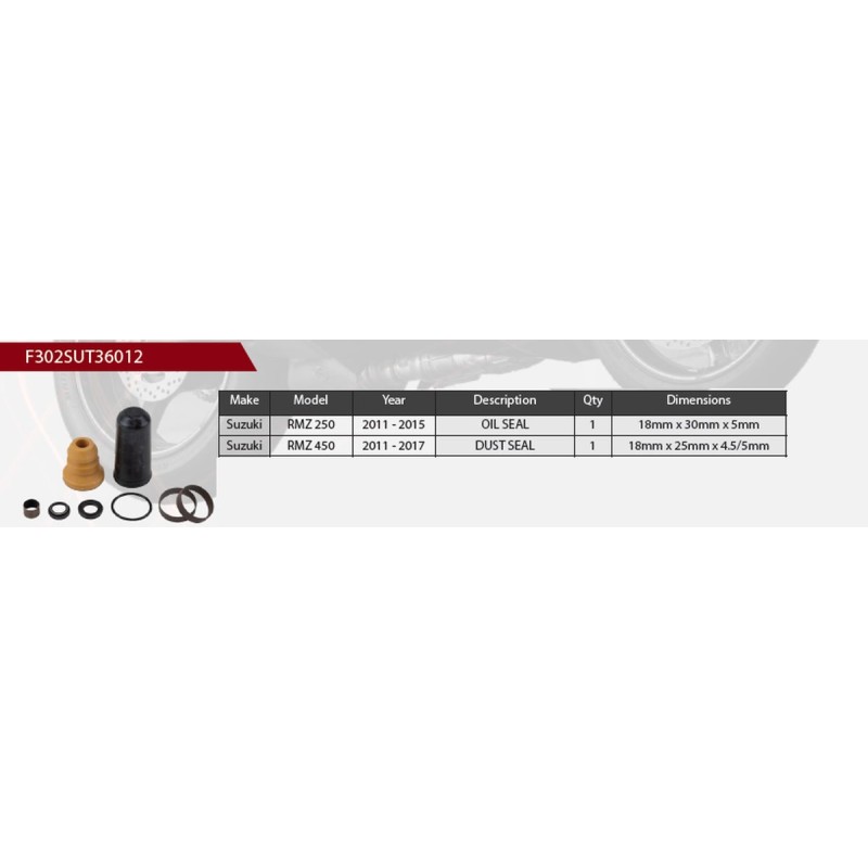 Zestaw naprawczy amortyzatora tylnego Suzuki RMZ 250 '11-'15, RMZ 450 '11-'17 (SERVICE KIT)