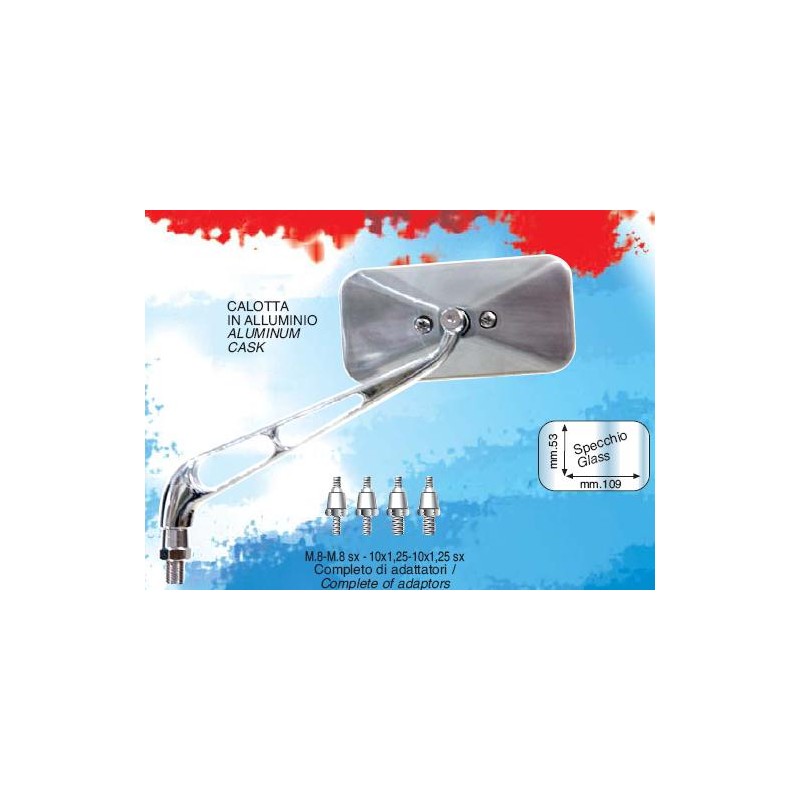 Lusterko uniwersalne aluminiowe polerowane do samochodu (lewe/prawe)