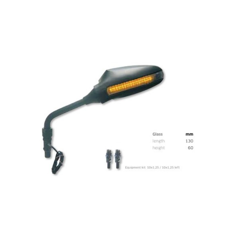 Lusterko prawe uniwersalne z kierunkowskazem kolor czarny