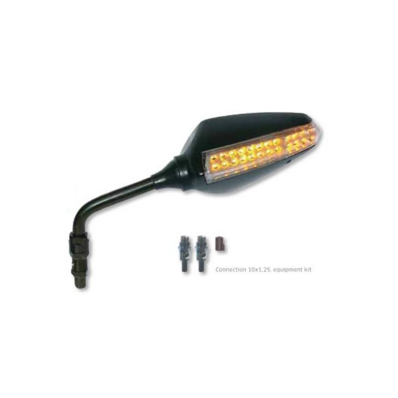 Lusterko prawe uniwersalne z kierunkowskazem LED - kolor czarny