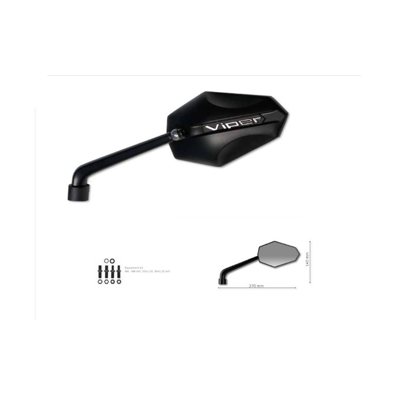 Lusterko prawe VIPER (aluminium) - kolor czarny