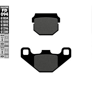Klocki hamulcowe GALFER KH083 półmetaliczne do skutera