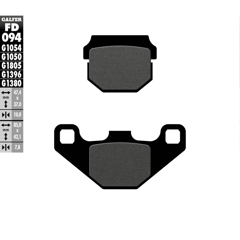 Klocki hamulcowe GALFER KH083 półmetaliczne do skutera