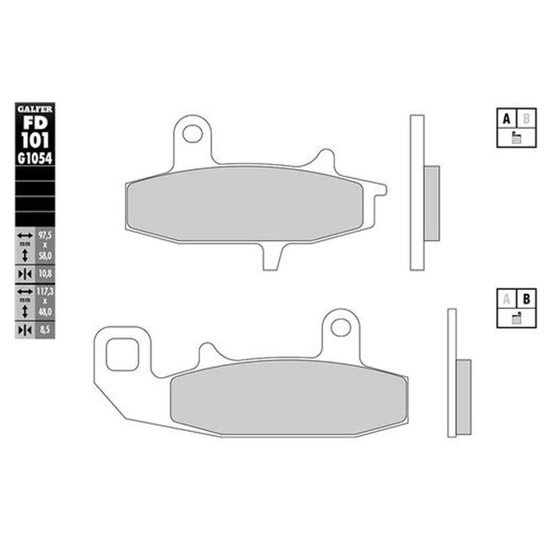 GALFER KLOCKI HAMULCOWE KH147 PÓŁMETALICZNE - Oferta Specjalna - Wyprzedaż