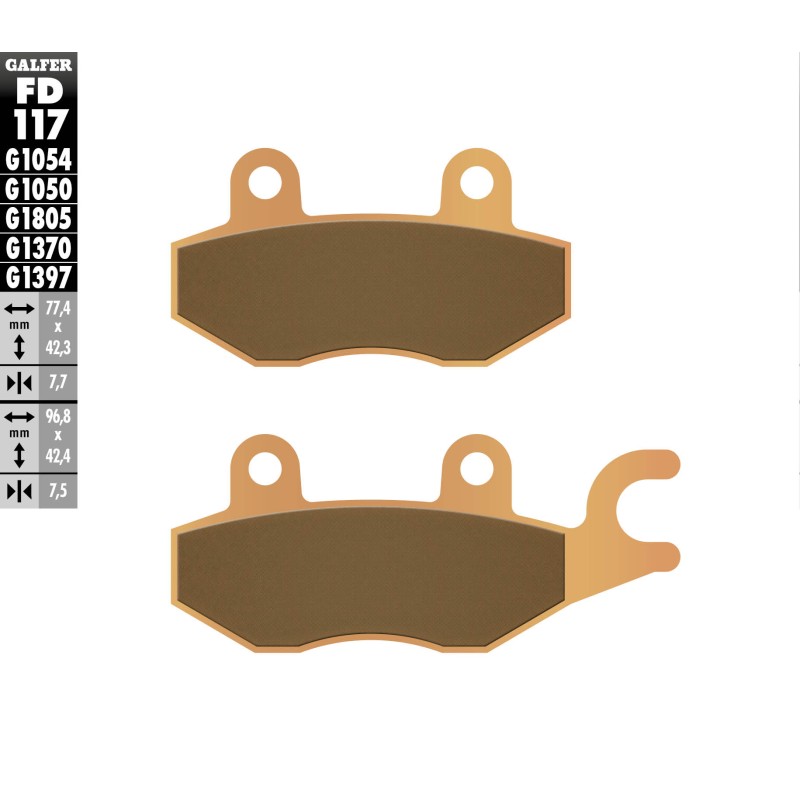 Klocki hamulcowe GALFER KH165 złote - do jazdy miejskiej