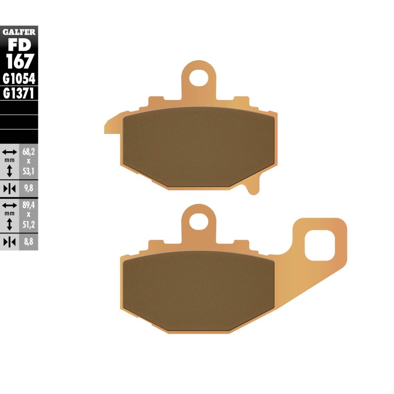 GALFER KLOCKI HAMULCOWE KH192 SPIEK METALICZNY (ZŁOTE) STREET