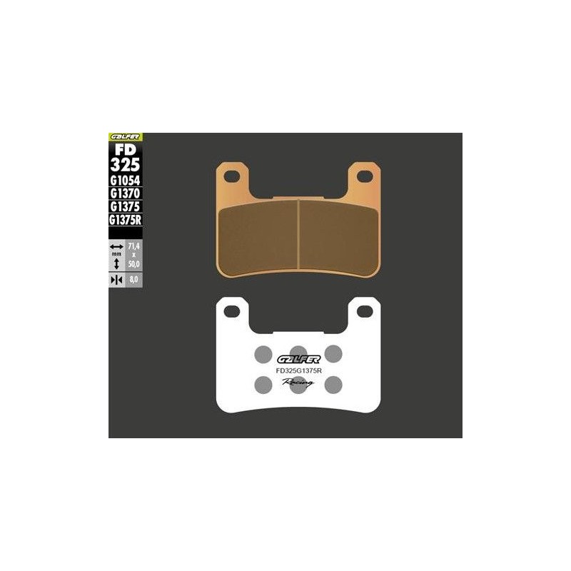 GALFER KLOCKI HAMULCOWE KH379 SPIEK METALICZNY (ZŁOTE) SPORT RACING, PRZÓD KAWASAKI/SUZUKI