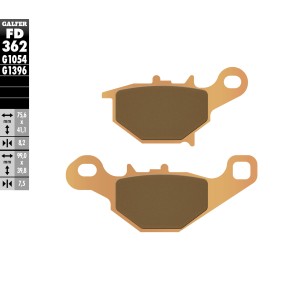 Klocki hamulcowe GALFER KH401 złote do Suzuki RM 85 '05-'23