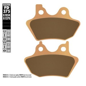 Klocki hamulcowe GALFER KH400 Spiek metaliczny (złote) do Harley Davidson