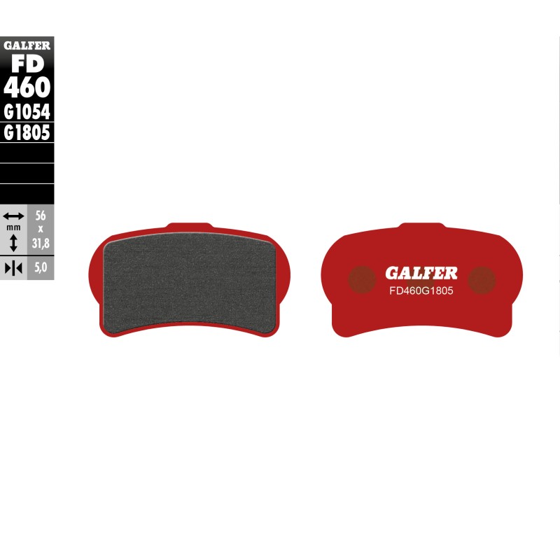 Klocki hamulcowe GALFER KH644 półmetaliczne do motocykli trial Gas Gas, Montesa, Ossa, Honda Red (przód)