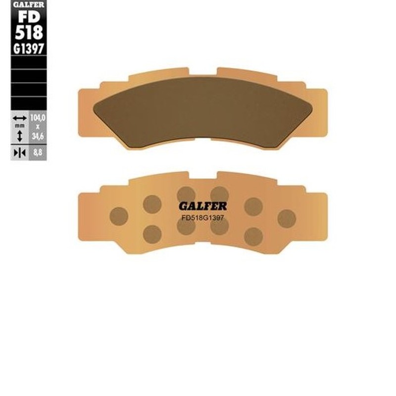 Klocki hamulcowe GALFER KH677 Złote ATV Tył Yamaha YXE 1000 Wolverine YXZ 1000