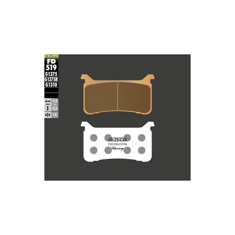 GALFER KLOCKI HAMULCOWE KH700 ZŁOTE PRZÓD HONDA CBR 600RR '18-; VFR 800 '17-; CROSSRUNNER 800X