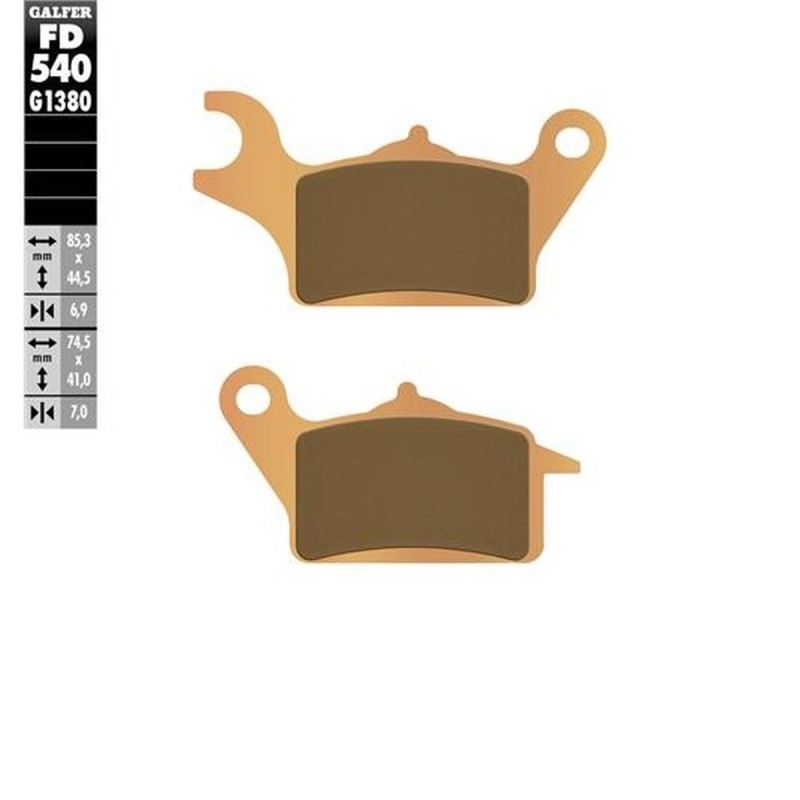 Klocki hamulcowe GALFER KH708 złote do skutera Honda Dio 110, Vision 110, Suzuki Address 1