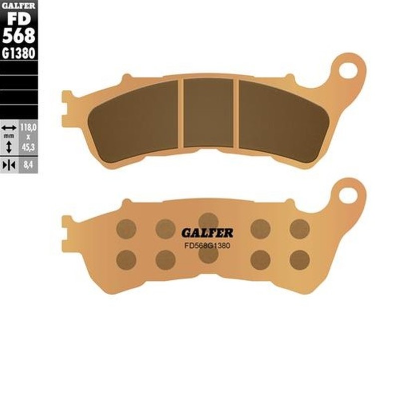 Klocki hamulcowe GALFER KH388 Spiek Metaliczny (Złote) do skutera Honda FES S-Wings 125/150 '07-'11