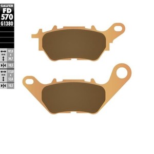 Klocki hamulcowe GALFER KH706 złote do skutera Yamaha X-Max 125, 250, 300