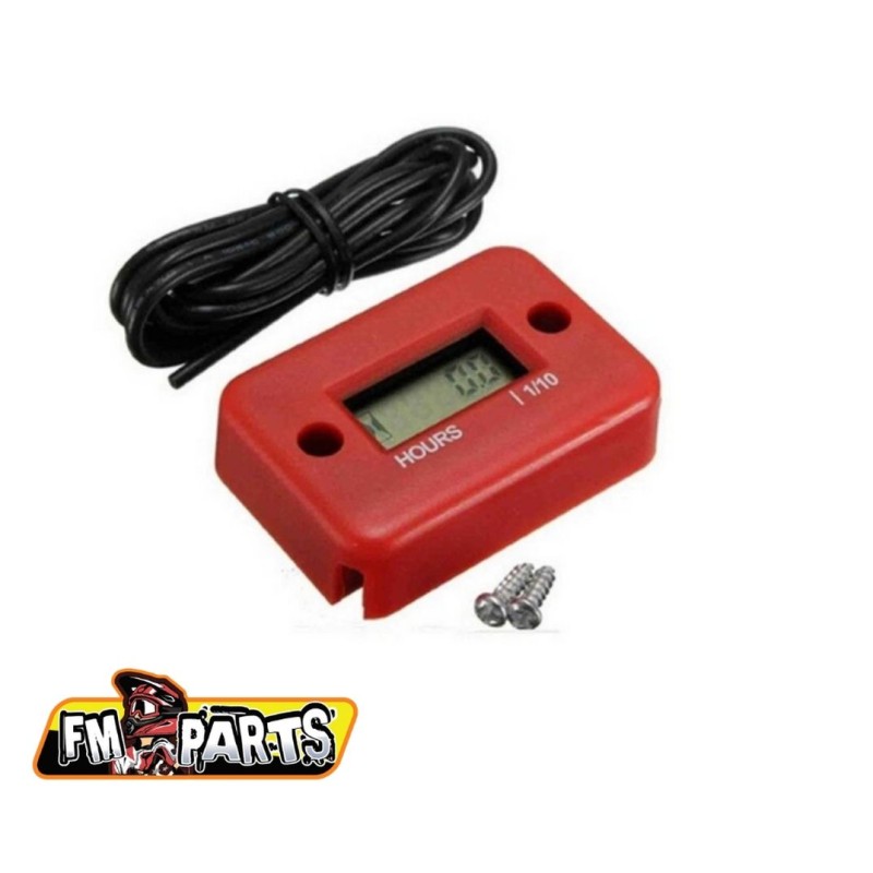 FM-PARTS Licznik Motogodzin Indukcyjny Wodoodporny Kolor Czerwony