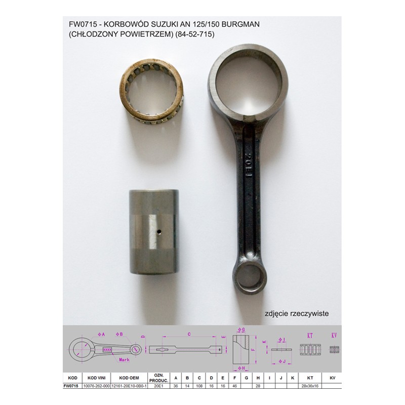 Korbówód Suzuki AN 125/150 Burgman (84-52-715) - FLYWAY Platt