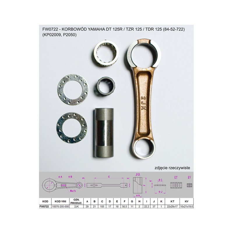 Korbówód Yamaha DT 125 R / TZR 125 / TDR 125 - FLYWAY (PLATT) (DT125)