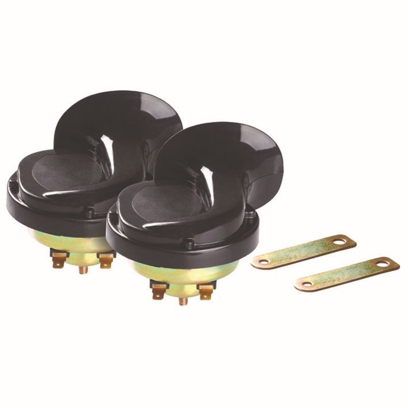 Gauss Klakson Sygnał Dźwiękowy Uniwersalny Czarny 90 mm - 2 sztuki