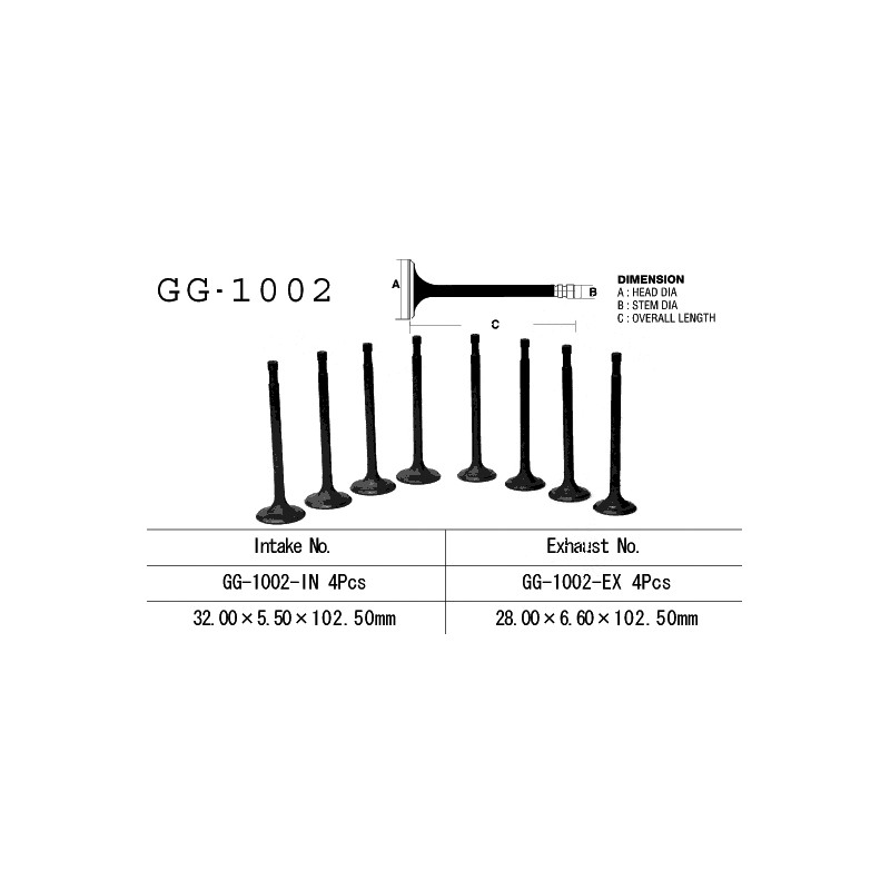 Vesrah Zawór ssący Honda CB 750 Four '69-'78 (OHC) (OEM: 14711-300-005) - Made in Japan
