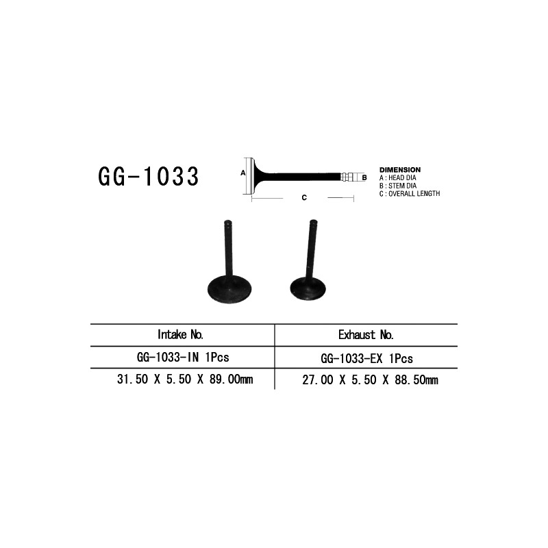 Zawór ssący Honda TRX 250 Fourtrax '02-'17 (OEM: 14721-HM8-A40) - Made in Japan