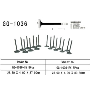 Zawór wydechowy Honda CBR 600 F4 '99-06' (23,00X4,00X80,80MM) OEM: 14721-MBW-000