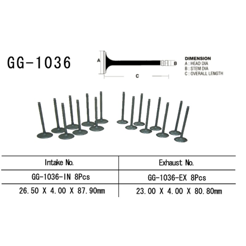 Zawór wydechowy Honda CBR 600 F4 '99-06' (23,00X4,00X80,80MM) OEM: 14721-MBW-000
