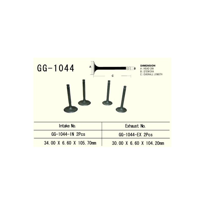 Zawór wydechowy Honda XL 600R '85-'87 (30,0X6,6X104,2 mm) - OEM: 14721-MG2-790