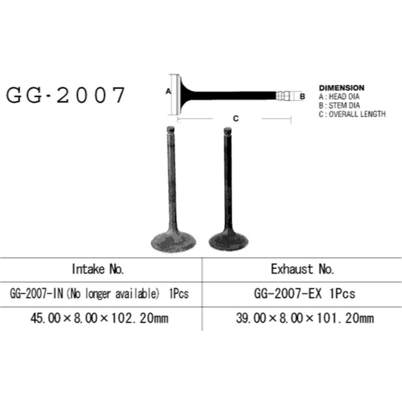 Zawór wydechowy Yamaha XT 500 '76-'79 (OEM: 583-12121-00) - Made in Japan