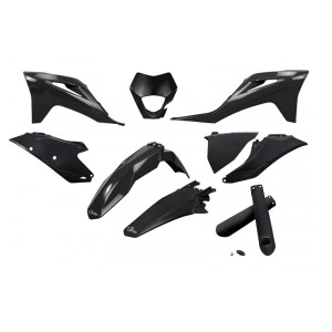 Komplet plastików UFO z osłonami teleskopów GAS GAS EC / EC-F 250 / 300 / 350 '21-'23 - kolor czarny