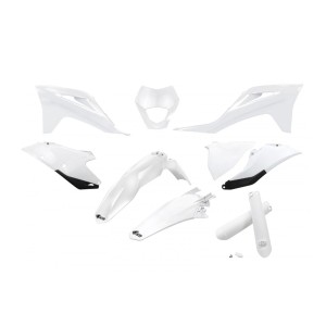 UFO Komplet Plastików z Osłonami Teleskopów Gas Gas EC/EC-F 250/300/350 '21-'23 Biały