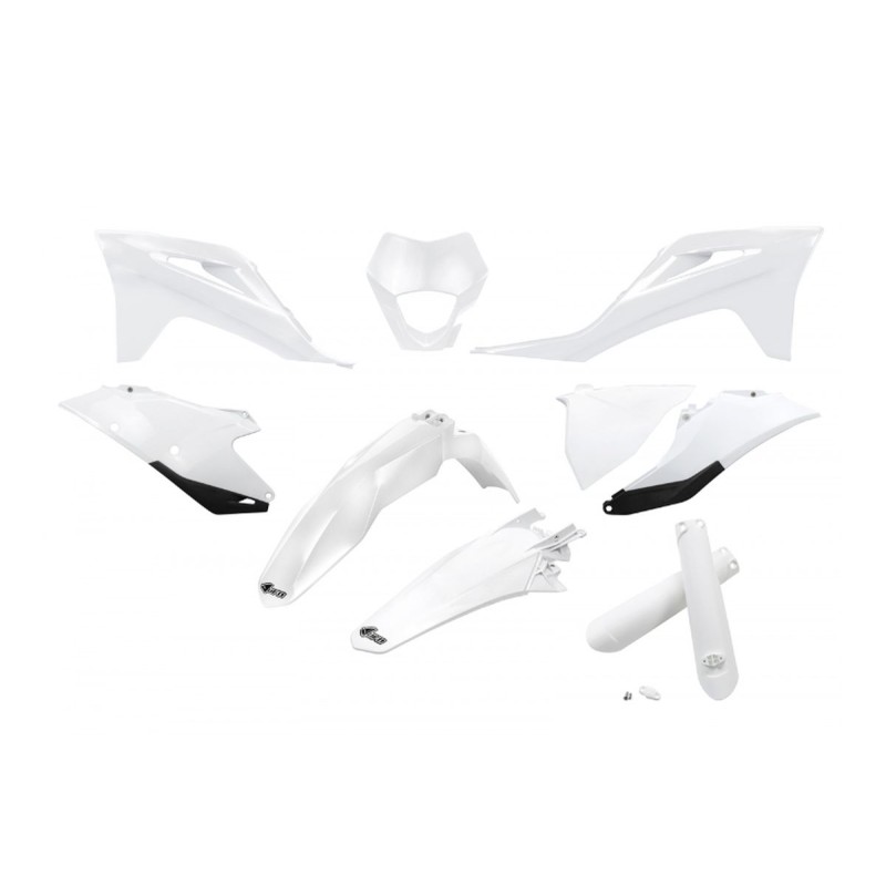 UFO Komplet Plastików z Osłonami Teleskopów Gas Gas EC/EC-F 250/300/350 '21-'23 Biały