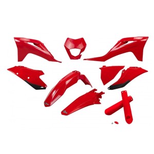 UFO kompletny plastik z osłonami teleskopów GAS GAS EC / EC-F 250 / 300 / 350 '21-'23 czerwony