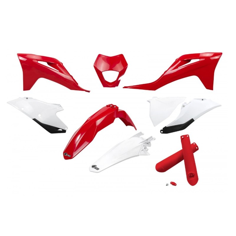 UFO Komplet Plastików z Osłonami Teleskopów Gas Gas EC / EC-F 250 / 300 / 350 '21-'23 Czerwony