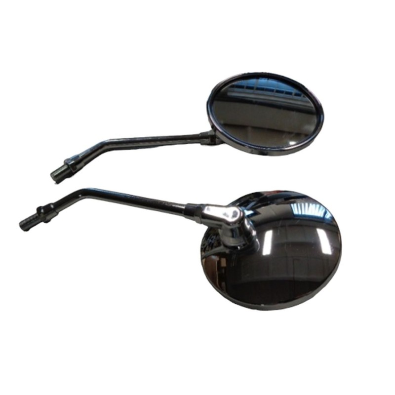 Lusterko uniwersalne okrągłe lewe i prawe - kompletny zestaw chromowany