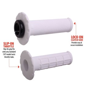 Manetki Off Road Half Waffle Universal Lock-On Grip Set Biały