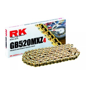 RK ŁAŃCUCH NAPĘDOWY (MOTOCROSS) 420MXZ4-140 ZAPINKA (CL) W ZESTAWIE KOLOR ZŁOTY