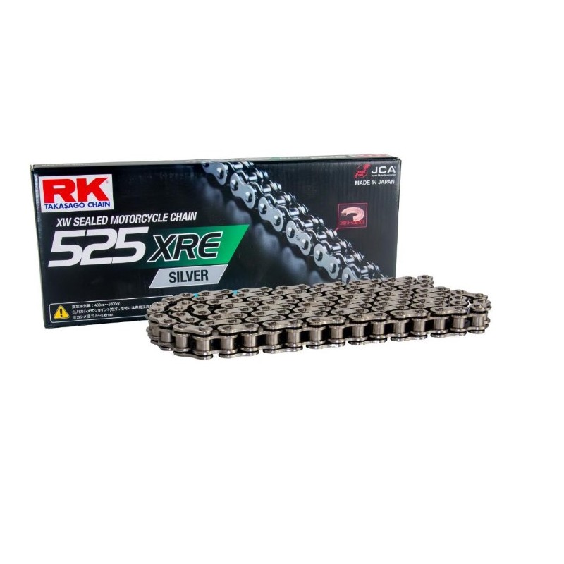 RK ŁAŃCUCH NAPĘDOWY 525XRE-120 (XW-RING) ZAKUWKA (CLF) W ZESTAWIE KOLOR STANDARD (POJEMNOŚĆ: DO 1000 CCM) (42 KN)