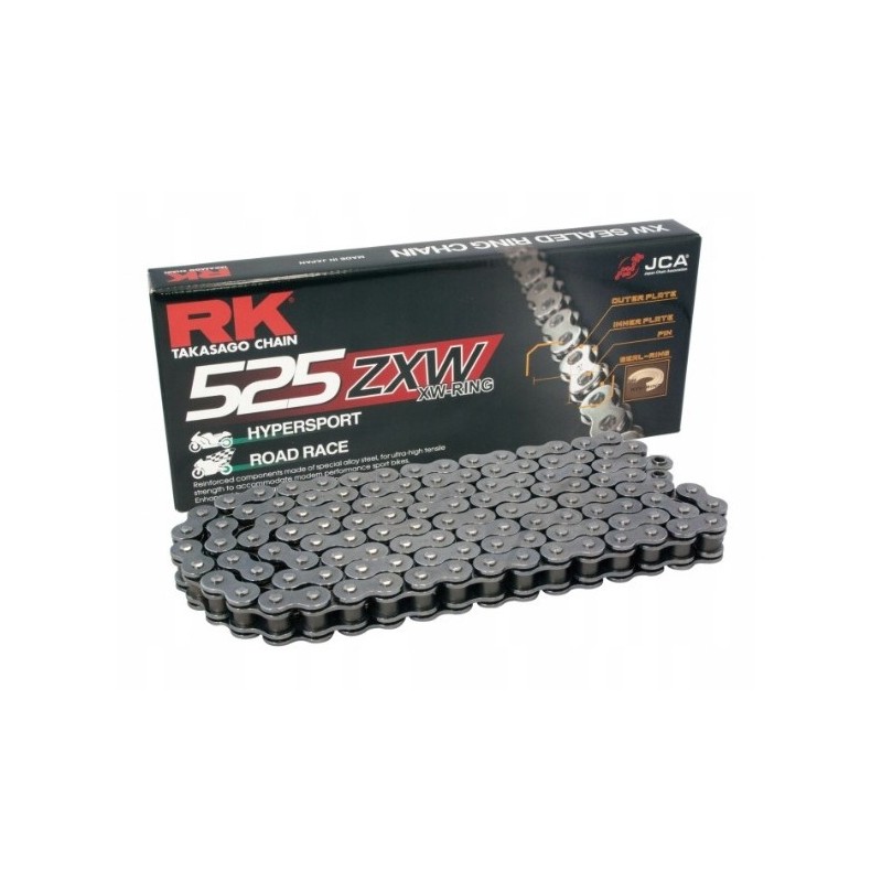 RK ŁAŃCUCH NAPĘDOWY 525ZXW-112 (XW-RING) ZAKUWKA (CLF) W ZESTAWIE KOLOR STANDARD (POJEMNOŚĆ: DO 1300 CCM) (46,4 KN)