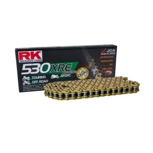RK ŁAŃCUCH NAPĘDOWY GB530XRE-110 (XW-RING) ZAKUWKA (CLF) ZESTAW ZŁOTY (DO 1400 CCM)