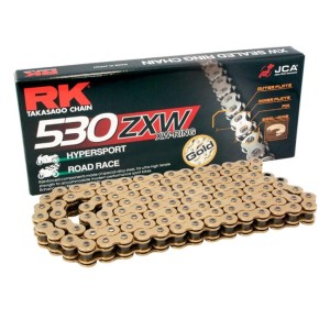 RK ŁAŃCUCH NAPĘDOWY 530ZXW-116 (XW-RING) ZAKUWKA (CLF) ZESTAW ZŁOTY