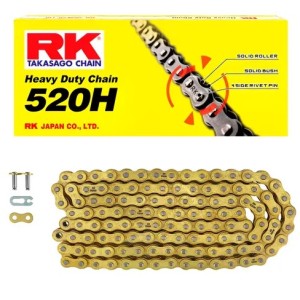 RK Łańcuch napędowy GS520H-120 zapinka (CL) - Złoty - Do 250 ccm - 34,3 KN