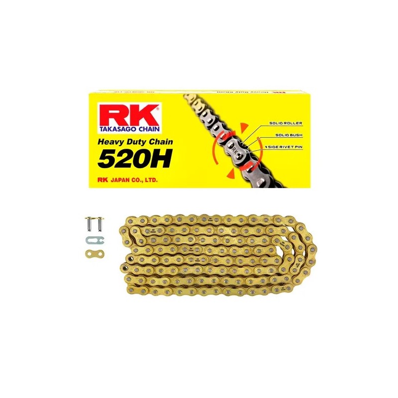 RK Łańcuch napędowy GS520H-120 zapinka (CL) - Złoty - Do 250 ccm - 34,3 KN
