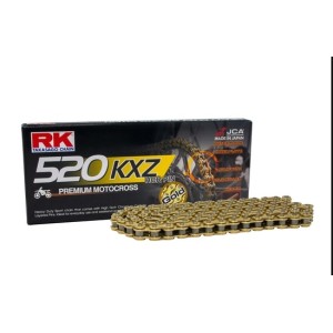 RK ŁAŃCUCH NAPĘDOWY (MOTOCROSS) GB520KXZ-120 ZAPINKA (CL) W ZESTAWIE KOLOR ZŁOTY (POJEMNOŚĆ: DO 450 CCM) (35 KN)