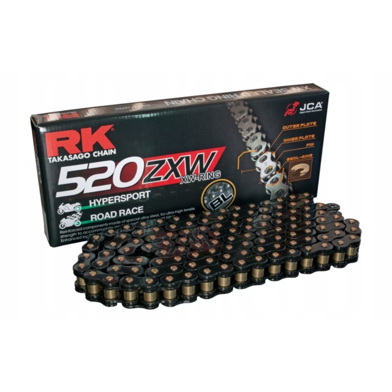RK ŁAŃCUCH NAPĘDOWY BL520ZXW-120 (XW-RING) ZAKUWKA (CLF) W ZESTAWIE KOLOR CZARNY