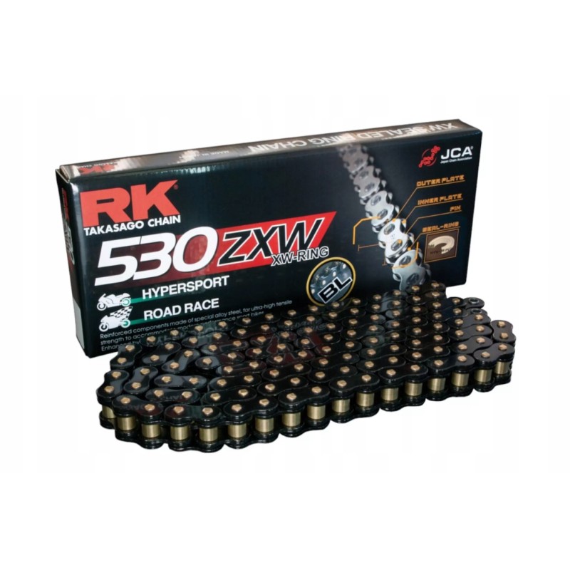 RK ŁAŃCUCH NAPĘDOWY BL530ZXW-118 (XW-RING) ZAKUWKA (CLF) CZARNY - 1400 CCM - 44 KN