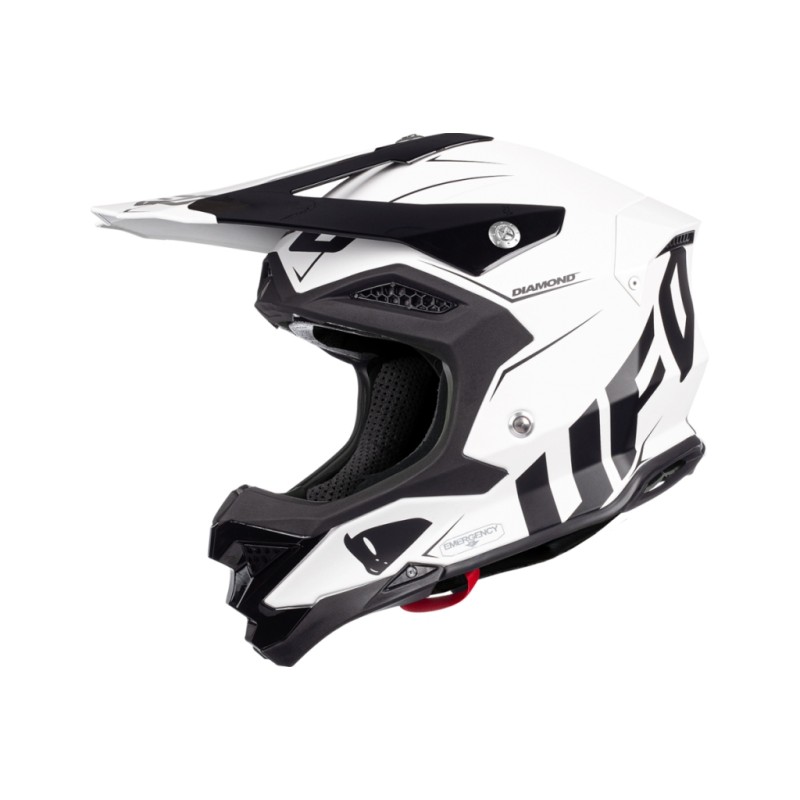 Kask UFO Diamond Cross Carbon Fiber - Czarno-biały - Rozmiar XL