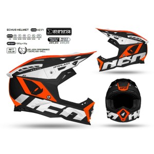 UFO KASK ECHUS CROSS CZARNY/BIAŁY/POMARAŃCZOWY FLUO ROZMIAR L - KOLEKCJA 2024