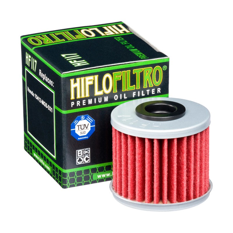 Filtr oleju Hiflo HF 117 do Honda NC700S DCT 12-14, 750S/X DCT 14-23, 750 Intergra DCT 14-20, CRF1000/1100 Africa Twin DCT 16-24