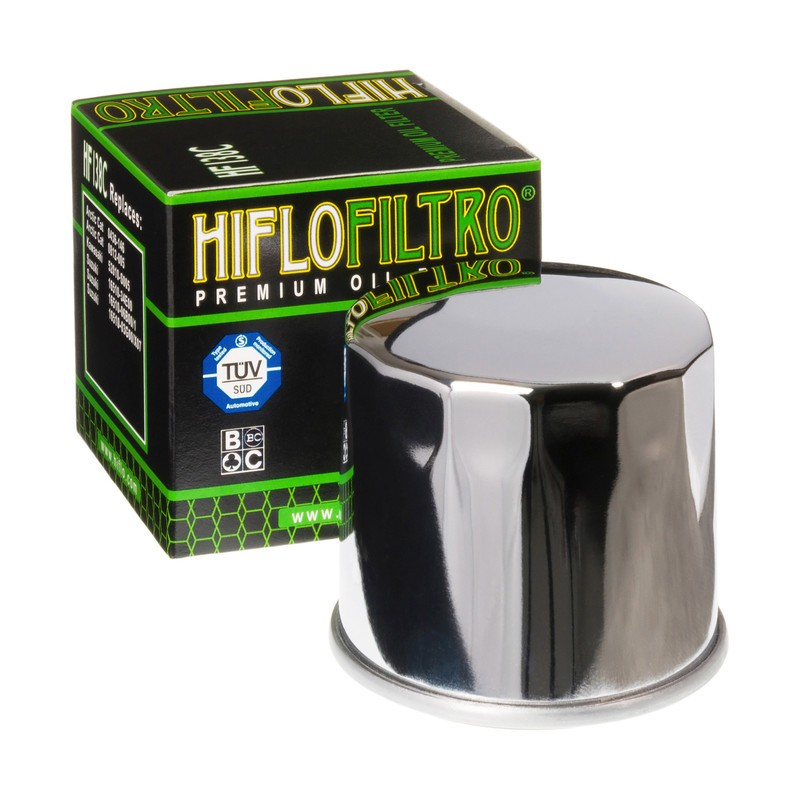 Filtr oleju HIFLO HF 138C do motocykli GSX/GSXR/SV/TL/VZ/VS/DL chromowany